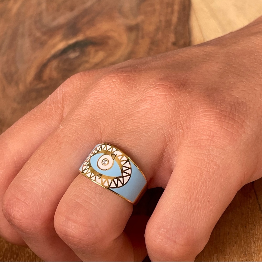 Turkish evil eye ring silver evil eye ring
